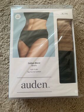 Auden Women’s Cotton Blend Briefs - Black & Tan - 6 pack